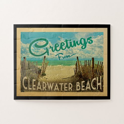 Clearwater Beach Vintage Travel Jigsaw Puzzle