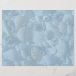Clearwater Blue Blank Seashell Letterhead Paper