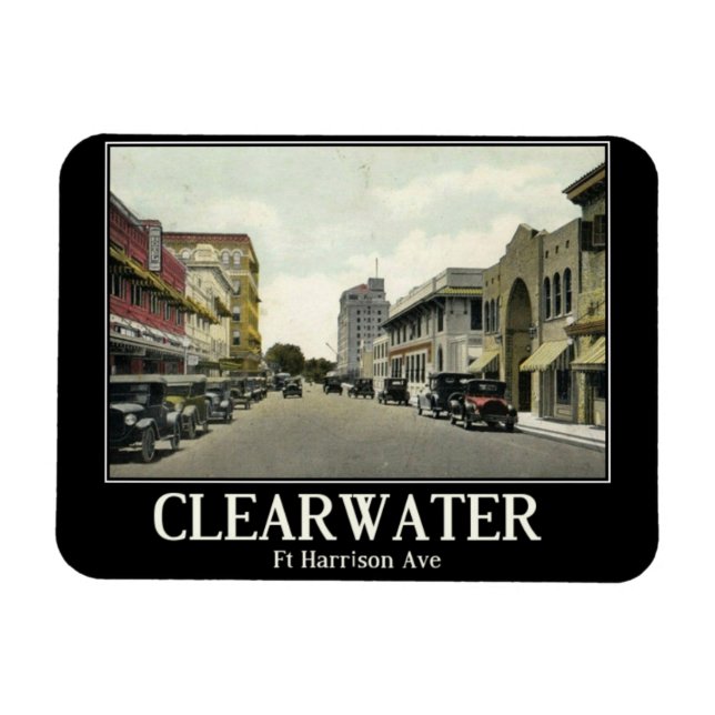 Clearwater FL, Florida, Vintage Style Magnet (Horizontal)