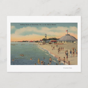 Clearwater, FL - Swimmers & Sunbathers on Beach Postcard