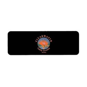 Clearwater Flamingo Vacation 2021 Funny Flamingo Label
