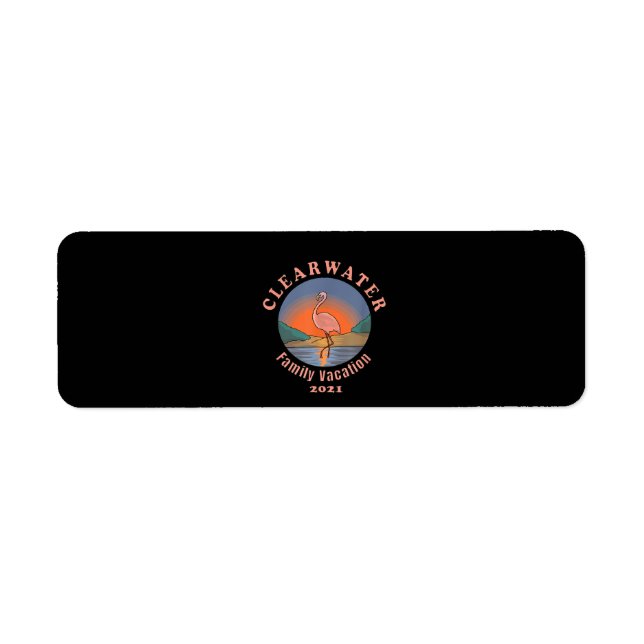 Clearwater Flamingo Vacation 2021 | Funny Flamingo Label (Front)