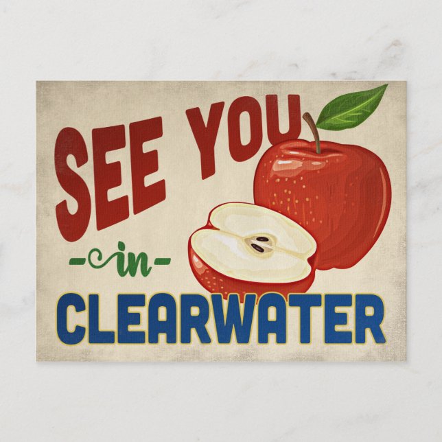 Clearwater Florida Apple - Vintage Travel Postcard (Front)