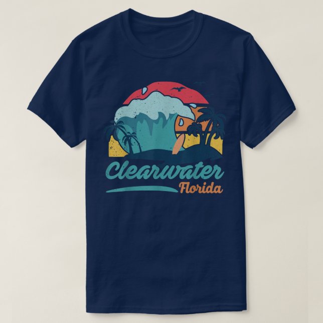 Clearwater Florida Beach Summer Surfing SunSet Pal T-Shirt (Design Front)