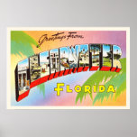 Clearwater Florida Fl Old Vintage Travel Souvenir Poster at Zazzle