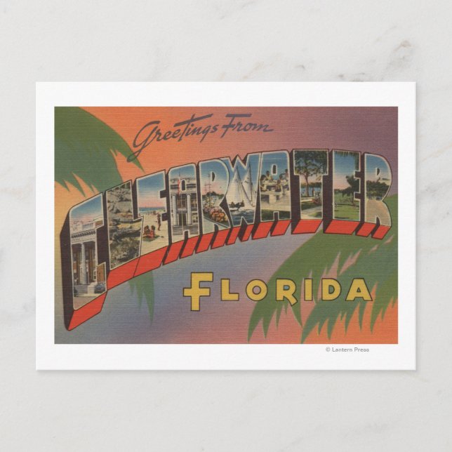 Clearwater, Florida - Large Letter Scenes Postcard (Front)