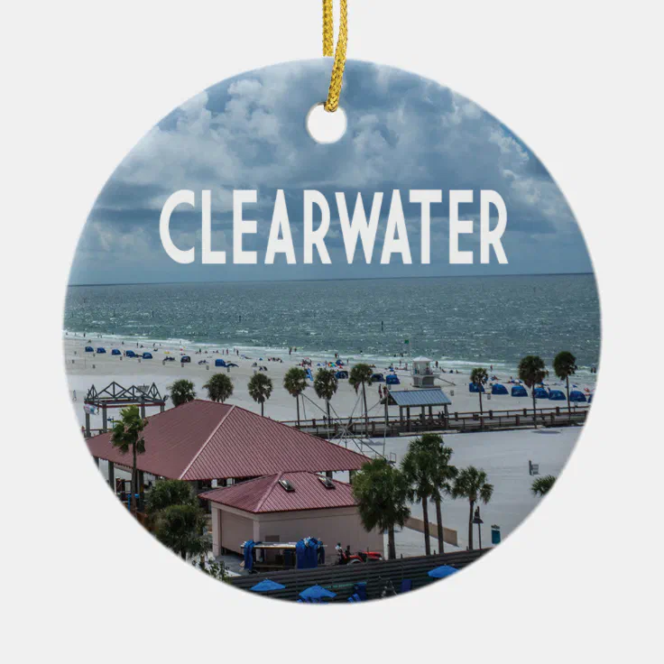 Clearwater Florida photo of beach Ceramic Ornament Zazzle