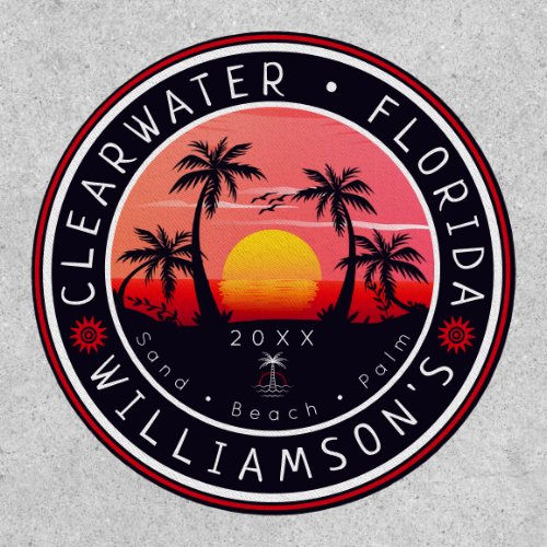 Clearwater Florida Retro Sunset Souvenirs 80s Patch