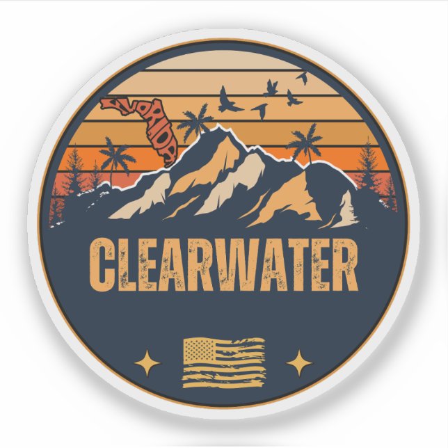 Clearwater, Florida  Sticker (Front)