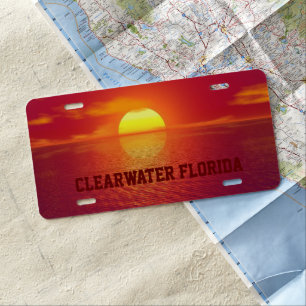 Clearwater, Florida Sunset License Plate