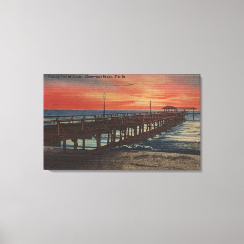 Clearwater Florida _ Sunset View of Fishing Pie Canvas Print