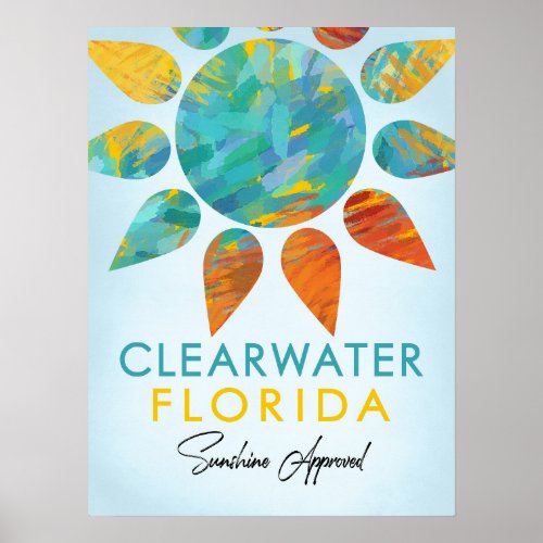 Clearwater Florida Sunshine Travel Poster
