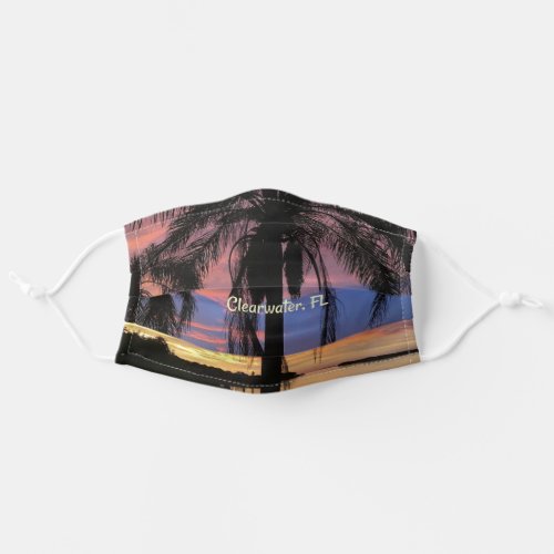 Clearwater Florida tropical palm trees Adult Cloth Face Mask