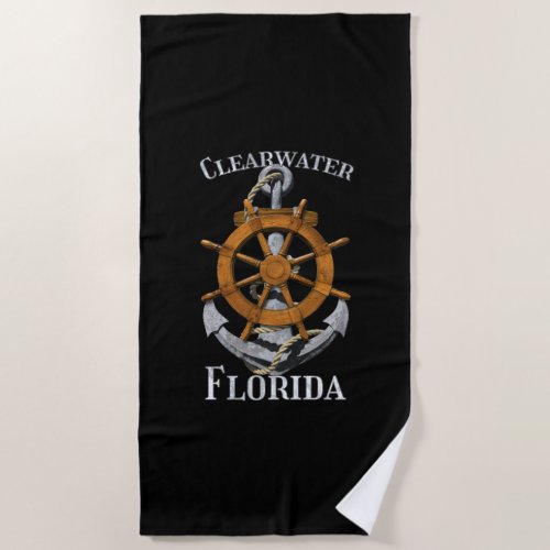 Clearwater Florida Vacation Nautical Anchor Helm S Beach Towel