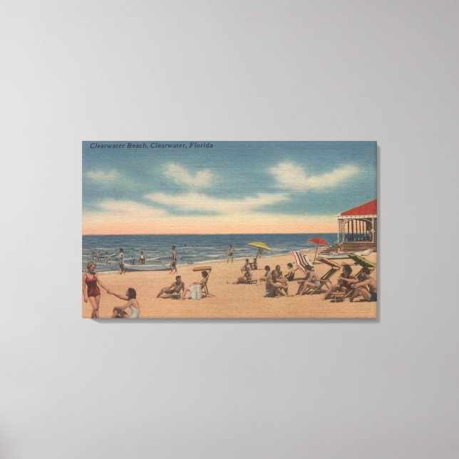 Clearwater, Florida - View of Clearwater Beach Canvas Print (Front)