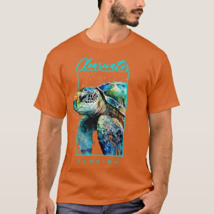 Clearwater Florida Watercolor Sea Turtle Portrait T-Shirt