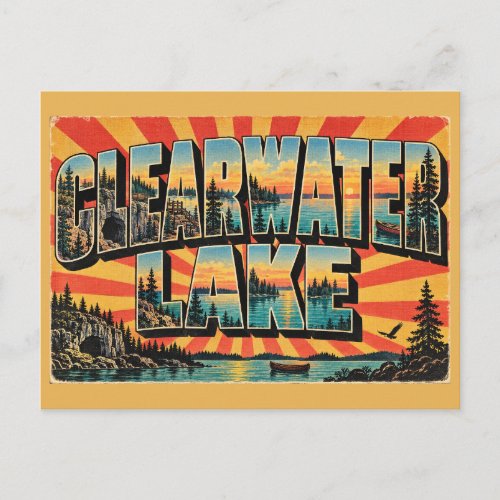 Clearwater Lake MB Turquoise Boreal Forest Art Postcard