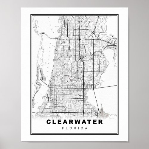 Clearwater Map Poster