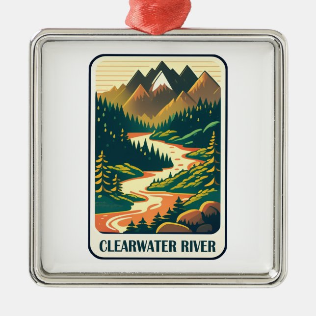 Clearwater River Idaho Colors Metal Ornament (Front)