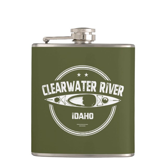 Clearwater River Idaho Kayaking Flask (Front)