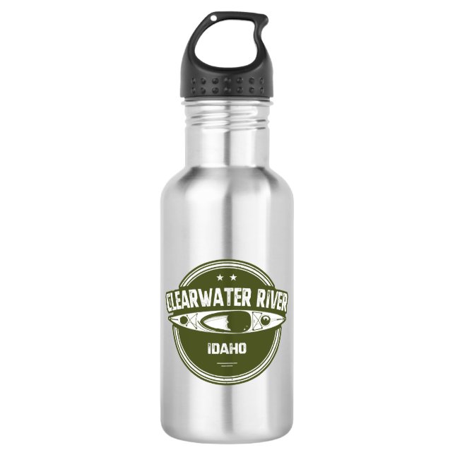 Clearwater River Idaho Kayaking Stainless Steel Water Bottle (Front)