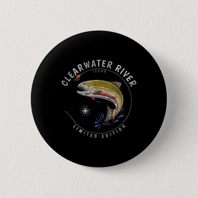 Clearwater River Trout Fly Fishing Souvenir Clearw Button (Front)