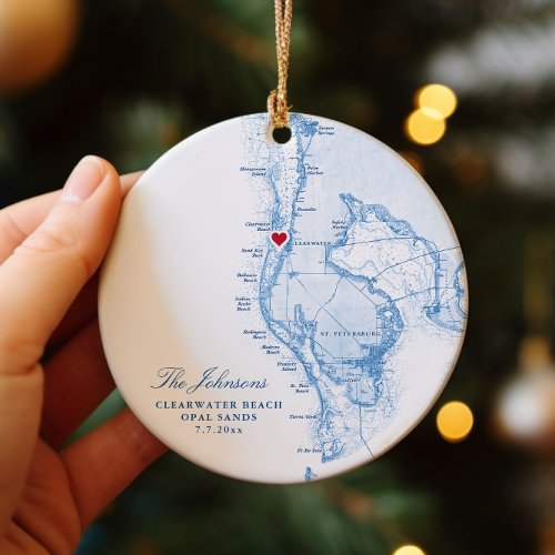 Clearwater Tampa Bay Wedding Our First Christmas  Ceramic Ornament