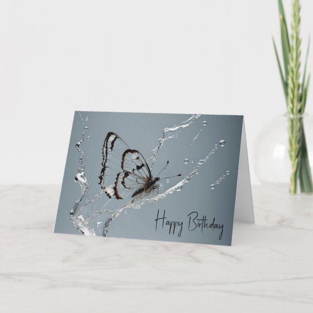 Clearwing Butterfly Birthday Card (Front)