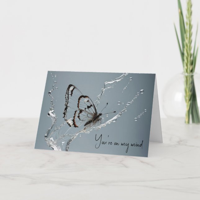 Clearwing Butterfly Thinking of You Card (Front)
