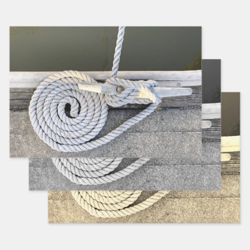 Cleat Hitch Maritime Wrapping Paper Flat Sheet Set