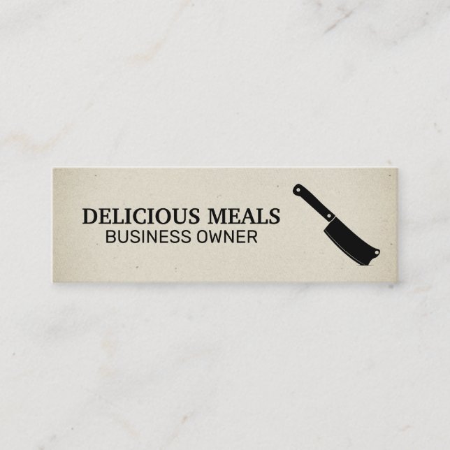 Cleaver Knife Icon Mini Business Card (Front)