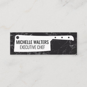 Cleaver Knife Marble Background Mini Business Card