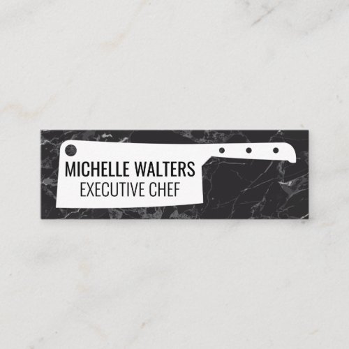 Cleaver Knife  Marble Background Mini Business Card