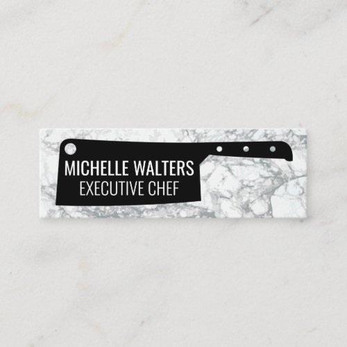 Cleaver Knife  Marble Background Mini Business Card