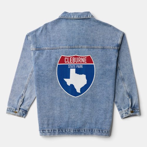 Cleburne State Park Texas TX Highway Vacation Souv Denim Jacket