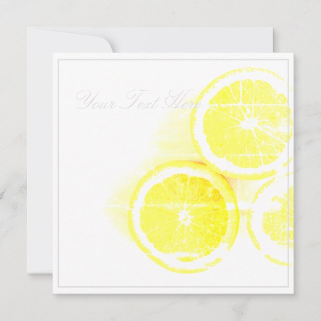 Cleen Lines Yummy Oranges Your Text Flat Card (Front)