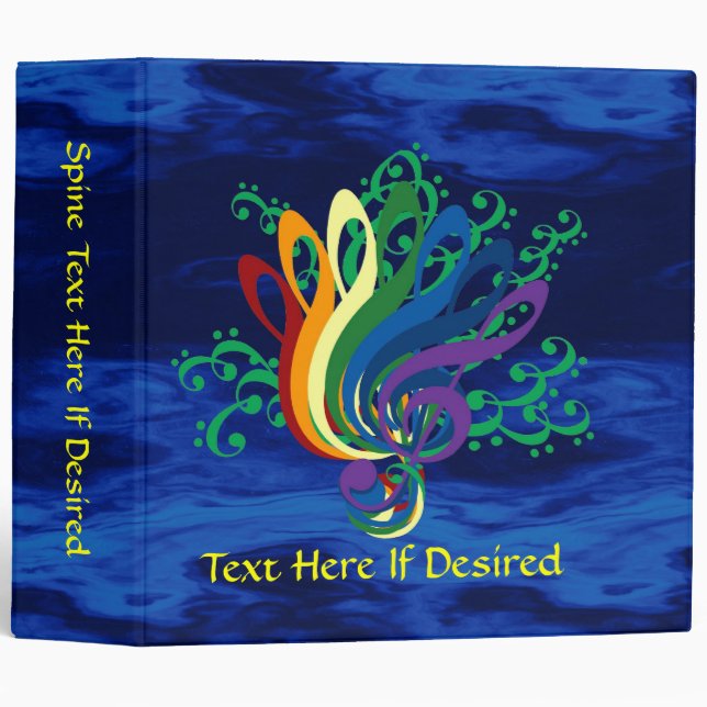 Clef Bouquet in Water 3 Ring Binder (Front/Spine)