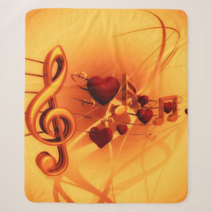 Clef grades love heart music sherpa blanket
