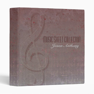 Clef Grunge Music Sheet Collection Binder