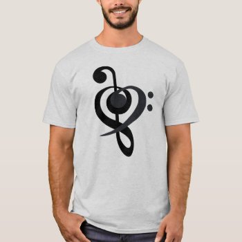 Clef Heart Overlap Shirt by zortmeister at Zazzle