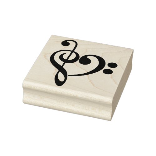 Clef Heart Rubber Stamp