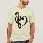 Clef Heart Shrit T-shirt at Zazzle