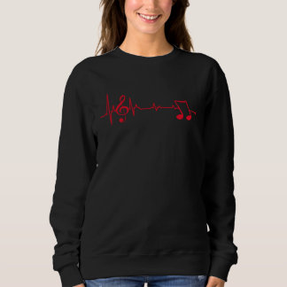 Clef heartbeat for musician sweatshirt