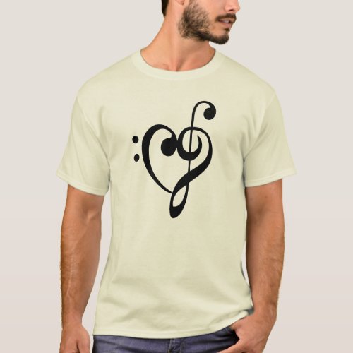 CLEF MUSIC HEART T_Shirt