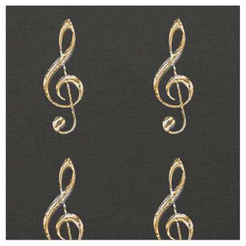 Clef Symbol Gold and Silver Music Figure Musical Fabric