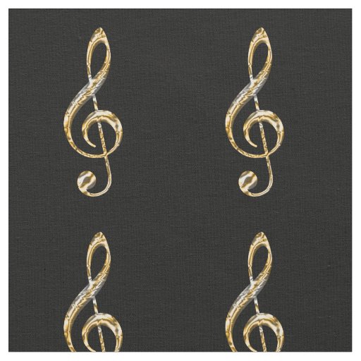 Clef Symbol Gold and Silver Music Figure Musical Fabric