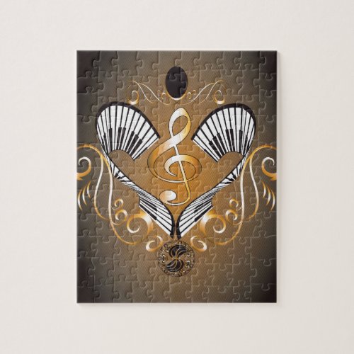 Clef with piano jigsaw puzzle