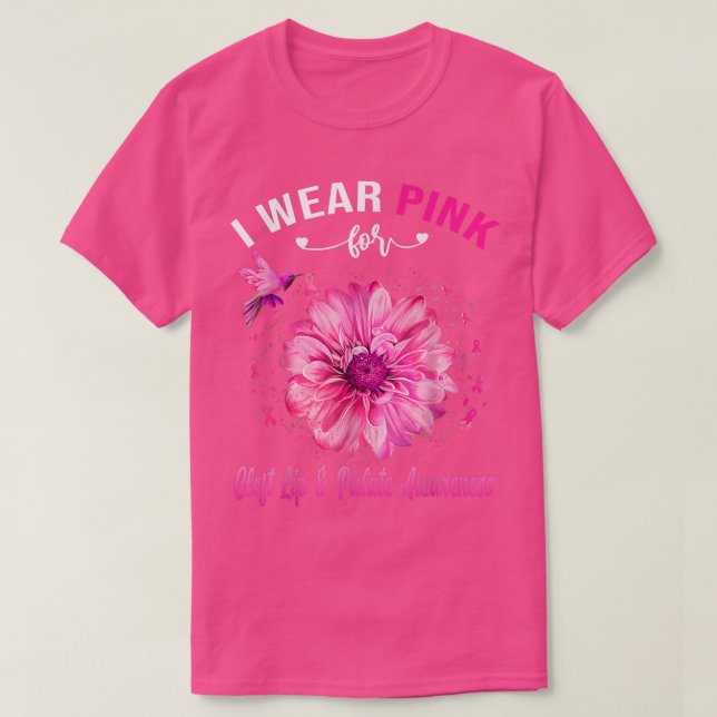 Cleft Lip & Palate AwarenessI Wear Yellow Hummingb T-Shirt (Design Front)