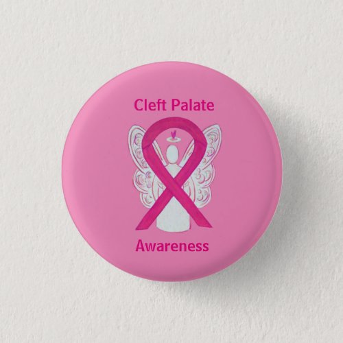 Cleft Palate Awareness Hot Pink Ribbon Angel Pin