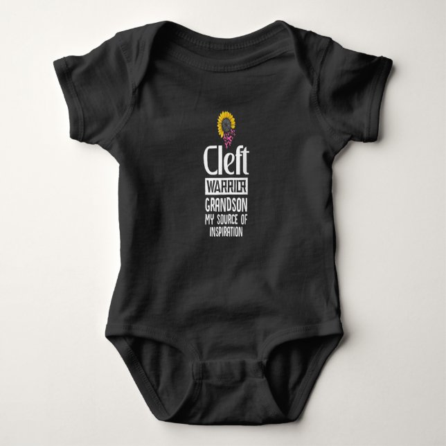 Cleft Palate Lip Grandson Strong Awareness Gift Baby Bodysuit (Front)
